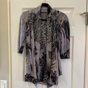 Roberto Cavalli Black and Gray embellished Women's Top and vest